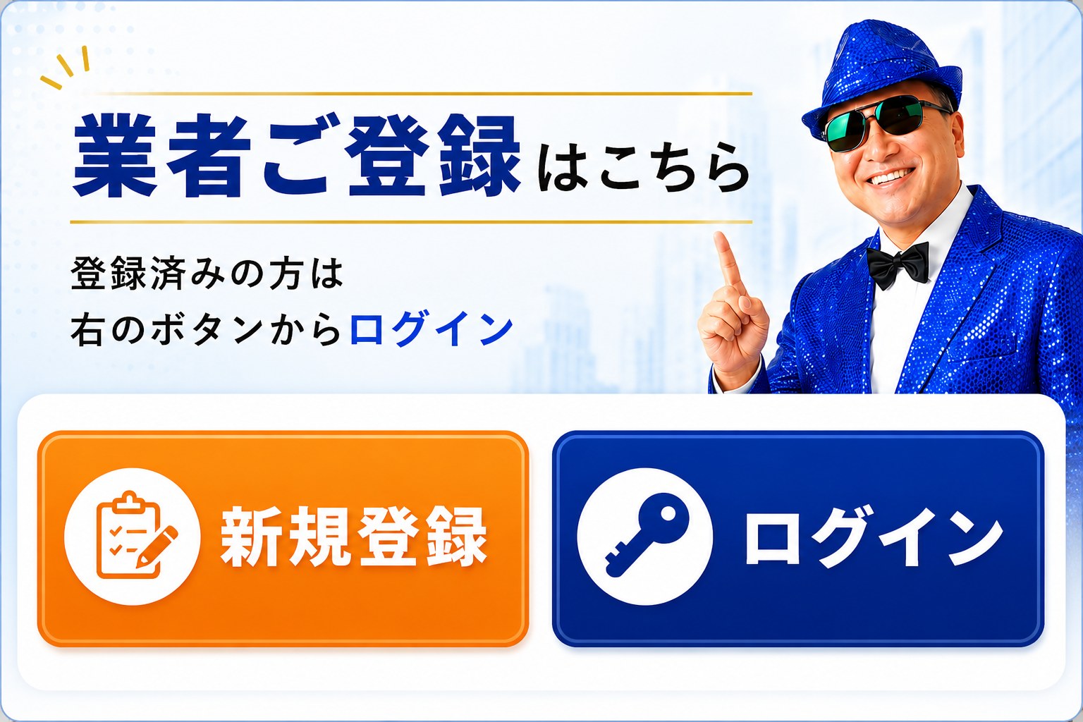 業者ご登録はこちら - 新規登録・ログイン